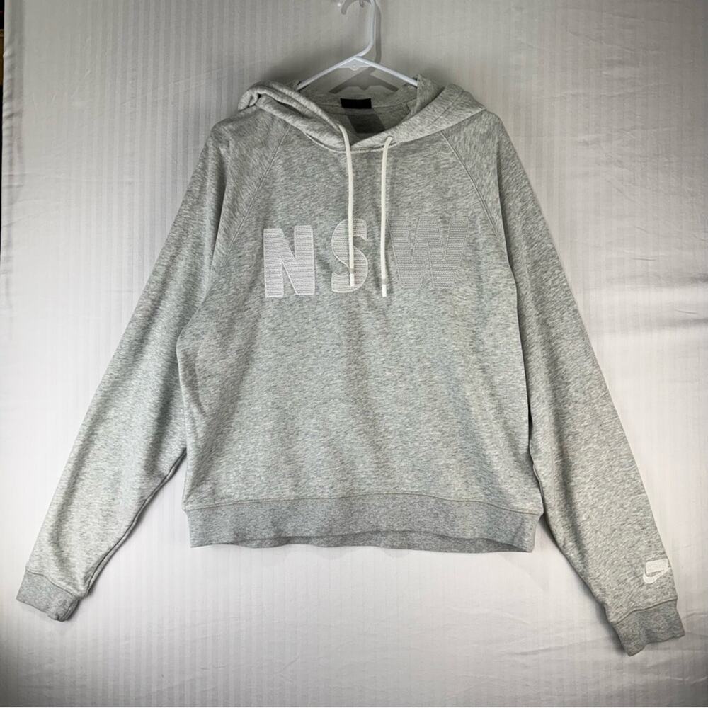 Nike NSW Nike Sports Wear Oversized Baggy Light Gray Hooded Sweater Size Small